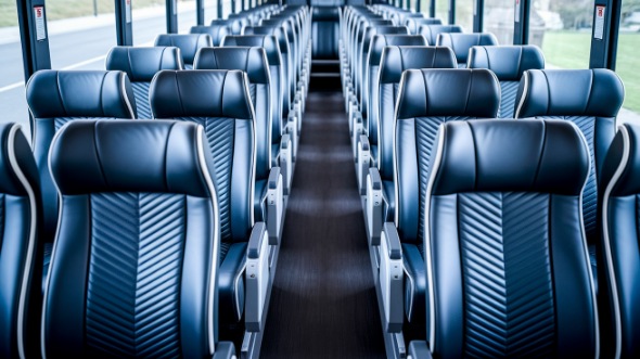 atlanta 56 passenger charter bus inside